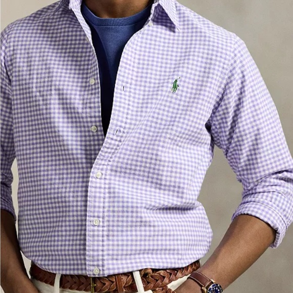 Ralph Lauren Purple Gingham Button Down Shirt S - Picture 2 of 5